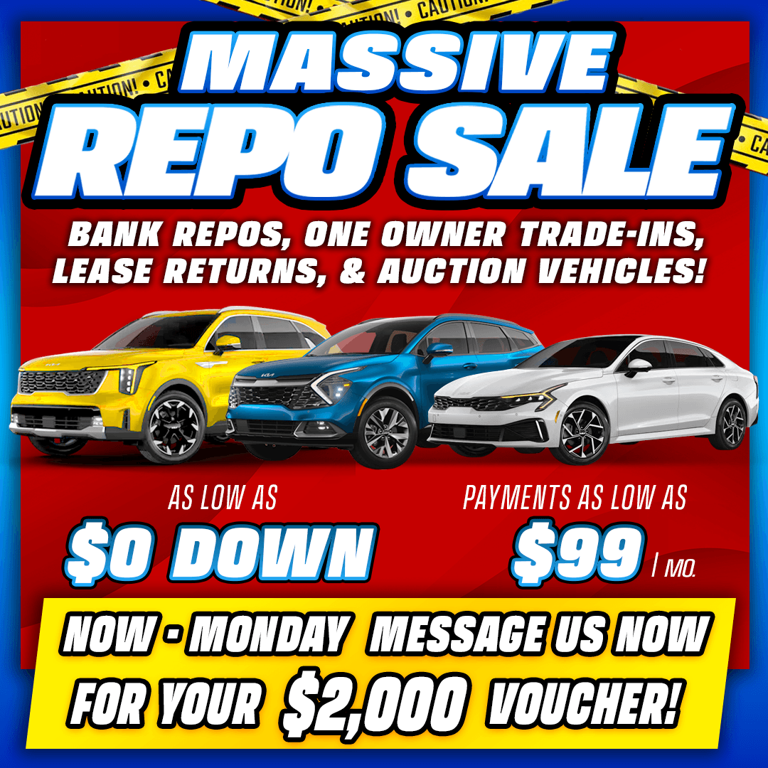 Customer-supplied Massive Repo Sale campaign creative with $0 down offer